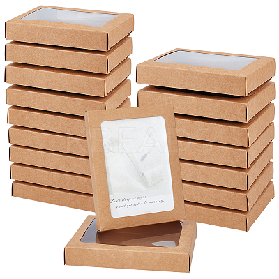 Foldable Kraft Paper Candy Boxes with Visible Window CON-WH0123-22-1