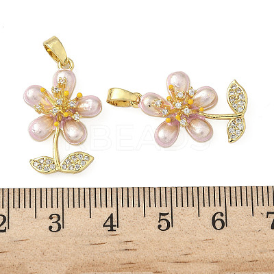 Brass Micro Pave Cubic Zirconia Pendants KK-H076-06G-01-1