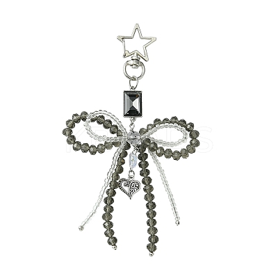 Alloy Glass Chip Pendant Decoration HJEW-FZ00038-1