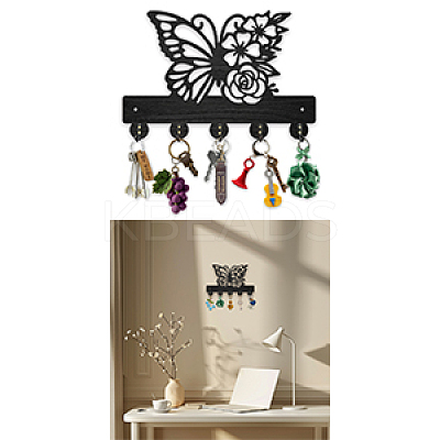 Wood & Iron Wall Mounted Hangers HJEW-WH0055-146-1
