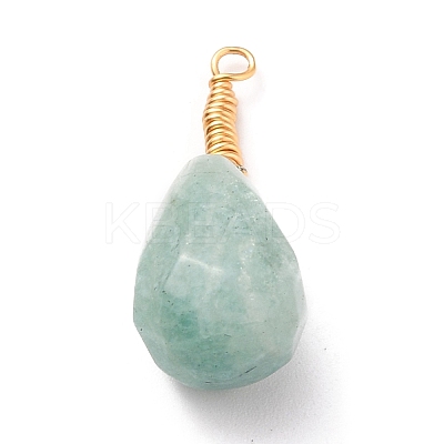 Wire Wrapped Faceted Natural Green Aventurine & Amethyst & Lapis Lazuli & Labradorite Pendants X-PALLOY-JF00542-1