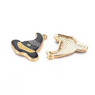 Light Gold Alloy Enamel Pendants ENAM-S126-122-1