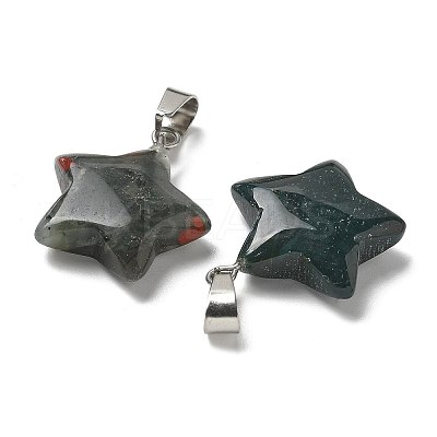 Natural Bloodstone Pendants G-B127-12P-13-1