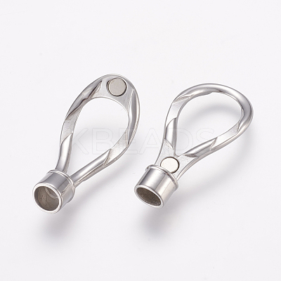 Tarnish Resistant 304 Stainless Steel Magnetic Clasps with Glue-in Ends STAS-L189-097P-1