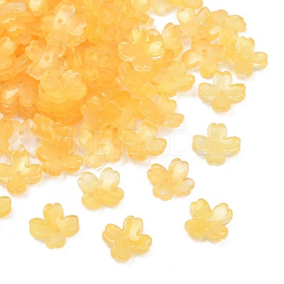 Two Tone Transparent Glass Bead Caps GLAA-Z020-02D-1