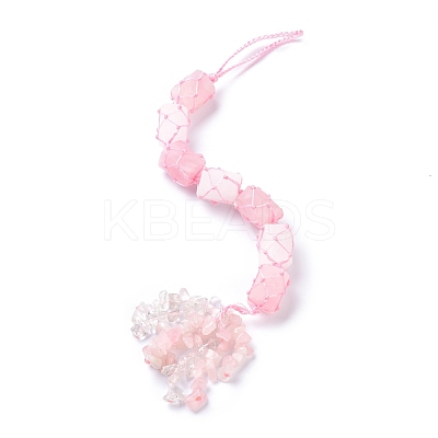 Natural Gemstone Big Pendant Decorations HJEW-F012-02B-1