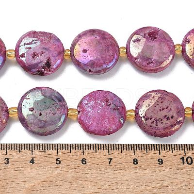 Electroplated Natural Druzy Geode Crystal Beads Strands G-G459-04I-1