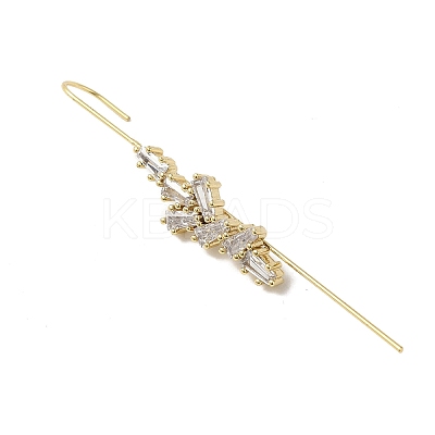 Brass Crystal Rhinestone Ear Wrap Crawler Hook Earrings for Women EJEW-C097-02G-05-1