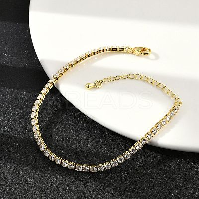 Clear Cubic Zirconia Tennis Bracelet BJEW-A132-02G-1