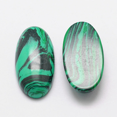 Dyed Oval Synthetic Malachite Cabochons G-K020-18x13mm-10-1