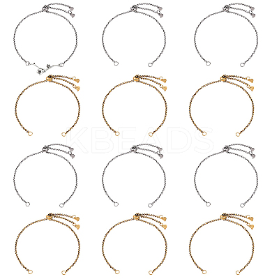 10Pcs 304 Stainless Steel Rolo Chain Bracelet Making AJEW-YW00004-01-1