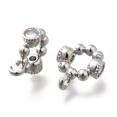Brass Micro Pave Cubic Zirconia Tube Bails KK-M318-16P-1