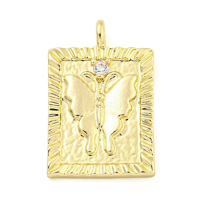Brass Micro Pave Clear Cubic Zirconia Pendants FIND-Z044-06B-1
