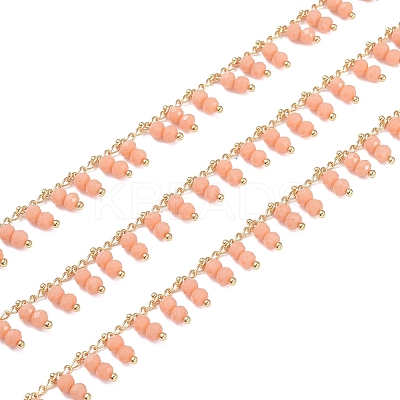 3.28 Feet Handmade Glass Beaded Chains X-CHC-I006-16C-1