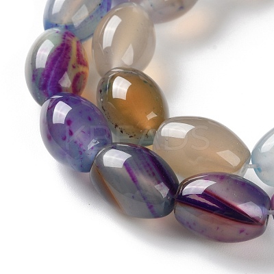 Natural Agate(Dyed & Heated) Beads Strands G-M446-D01-01B-1