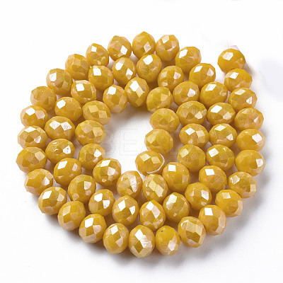 Electroplate Glass Beads Strands EGLA-T025-01B-1