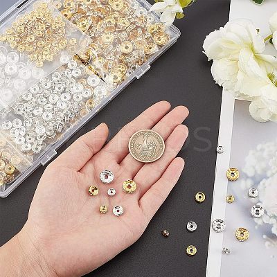 720Pcs 3 Style 2 Colors Iron Rhinestone Spacer Beads IFIN-NB0001-39-1