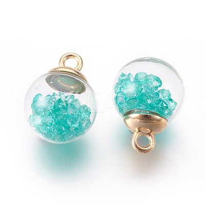 Transparent Glass Bottle Pendants GLAA-L018-M-1