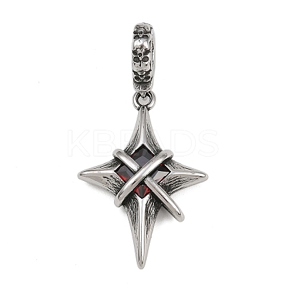 Star 316 Surgical Stainless Steel Cubic Zirconia Pendant Decoration STAS-Z165-16AS-B03-1