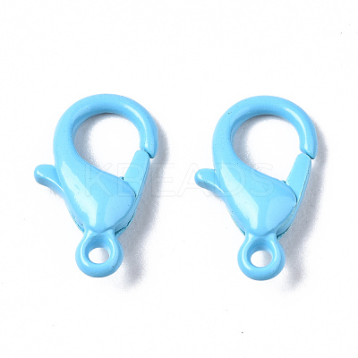 Spray Painted Eco-Friendly Alloy Lobster Claw Clasps X-PALLOY-T080-06E-NR-1