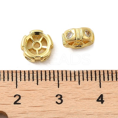 Rack Plating Brass Micro Pave Cubic Zirconia Spacer Beads KK-Q795-01G-1