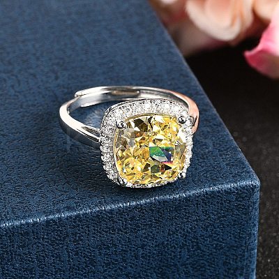 Adjustable 925 Sterling Silver Micro Pave Cubic Zirconia Cuff Rings for Women RJEW-F183-01C-02-1