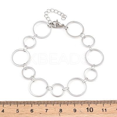 304 Stainless Steel Link Chain Bracelets for Women BJEW-P373-03C-P-1