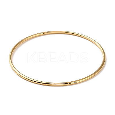Ion Plating(IP) 304 Stainless Steel Simple Plain Bangle for Women BJEW-F461-01B-G-1