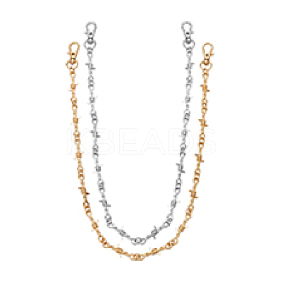 2Pcs 2 Colors Alloy Trouser Chain HJEW-PH02273-1