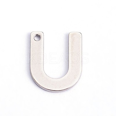 Non-Tarnish 304 Stainless Steel Letter Charms X-STAS-O072-U-1