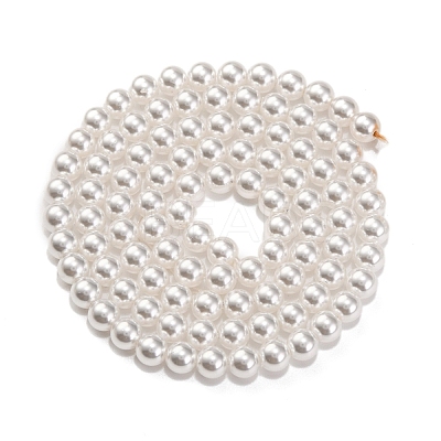 Baking Paint Pearlized Glass Pearl Round Bead Strands PEAR-H019-02A-04-1