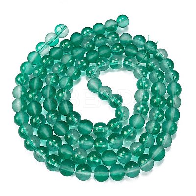 Frosted Transparent Glass Bead Strands GLAA-P065-8mm-14-1