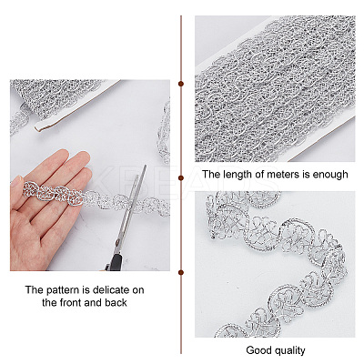 13M Filigree Polyester Lace Trim OCOR-WH0082-71B-1