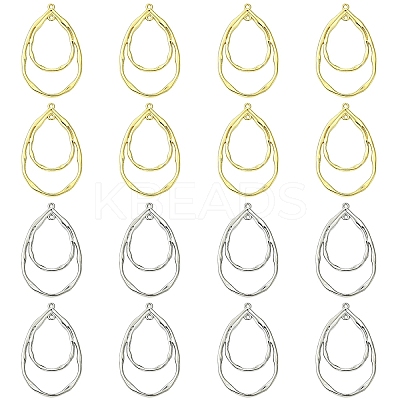 20Pcs 2 Colors Alloy Pendants Cadmium Free ENAM-YW0006-45-1