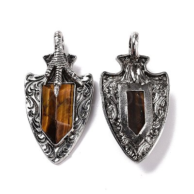 Natural Tiger Eye Faceted Big Pendants G-L524-03AS-04-1