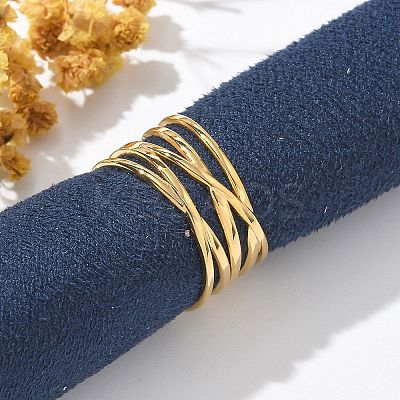 304 Stainless Steel Multilayer Open Cuff Rings LS-RJEW-Z077-01G-04-1
