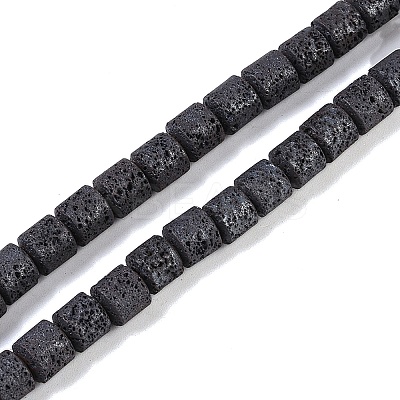 Frosted Natural Lava Rock Beads Strands G-E618-02C-1