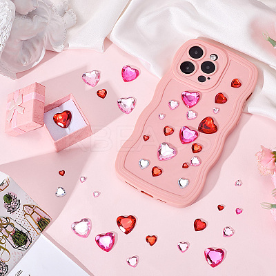 16Pcs 16 Styles Face Heart Acrylic Rhinestone Stickers AJEW-SP0001-94-1