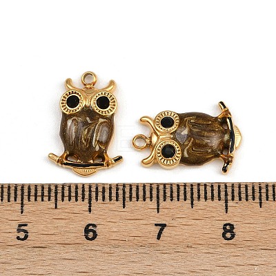 304 Stainless Steel Rhinestone Pendants STAS-P410-20G-1