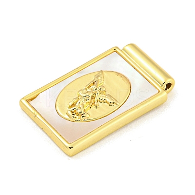 Rack Plating Brass Pave Shell Pendants KK-Z053-26G-02-1