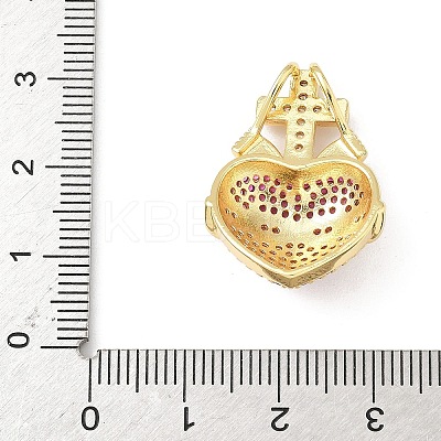 Brass Micro Pave Clear Cubic Zirconia Pendants KK-B141-33G-1