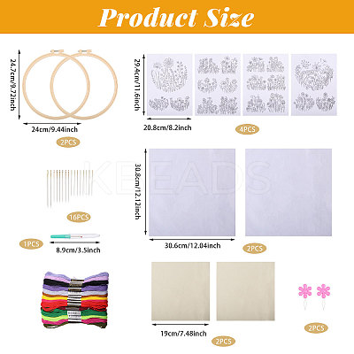 DIY Flower Embroidery Kits DIY-GL0004-115-1
