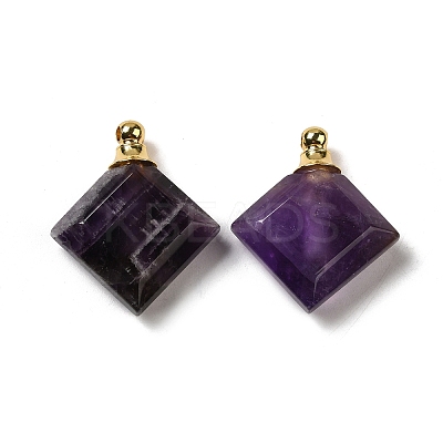 Natural Amethyst Perfume Bottle Pendants G-Z039-05G-06-1