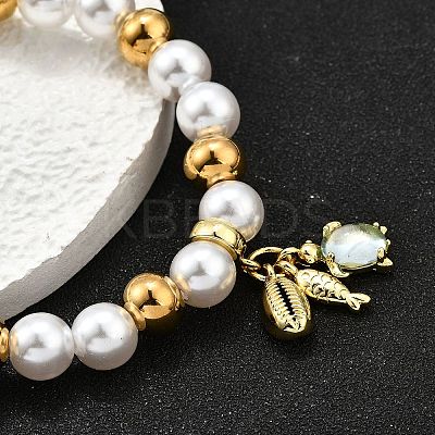 Brass Stretch Bracelets BJEW-C098-07C-1