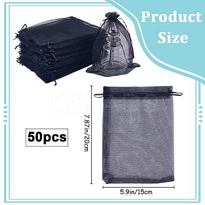 50pcs Large Organza Pouches Portable Shoes Bag Travel Storage Drawstring Bags OP-SP0001-03C-02-1