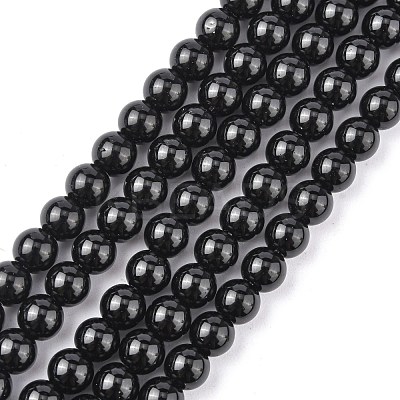 Synthetic Black Stone Beads Strands GSR6mmC044-1