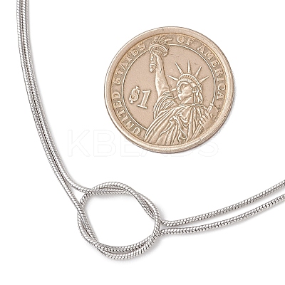 304 Stainless Steel Knot Snake Chain 2-Strand Necklaces NJEW-JN05885-1