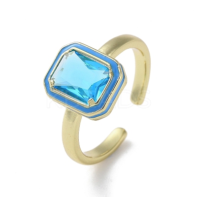 Rack Plating Real 18k Gold Plated Brass Cuff Rings RJEW-M159-01G-1