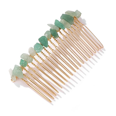 Green Aventurine Gravel Hair Clip PW-WGC4E5C-09-1