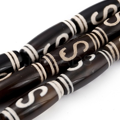 Tibetan Style Money Hook dZi Beads Strands TDZI-O003-29D-1
